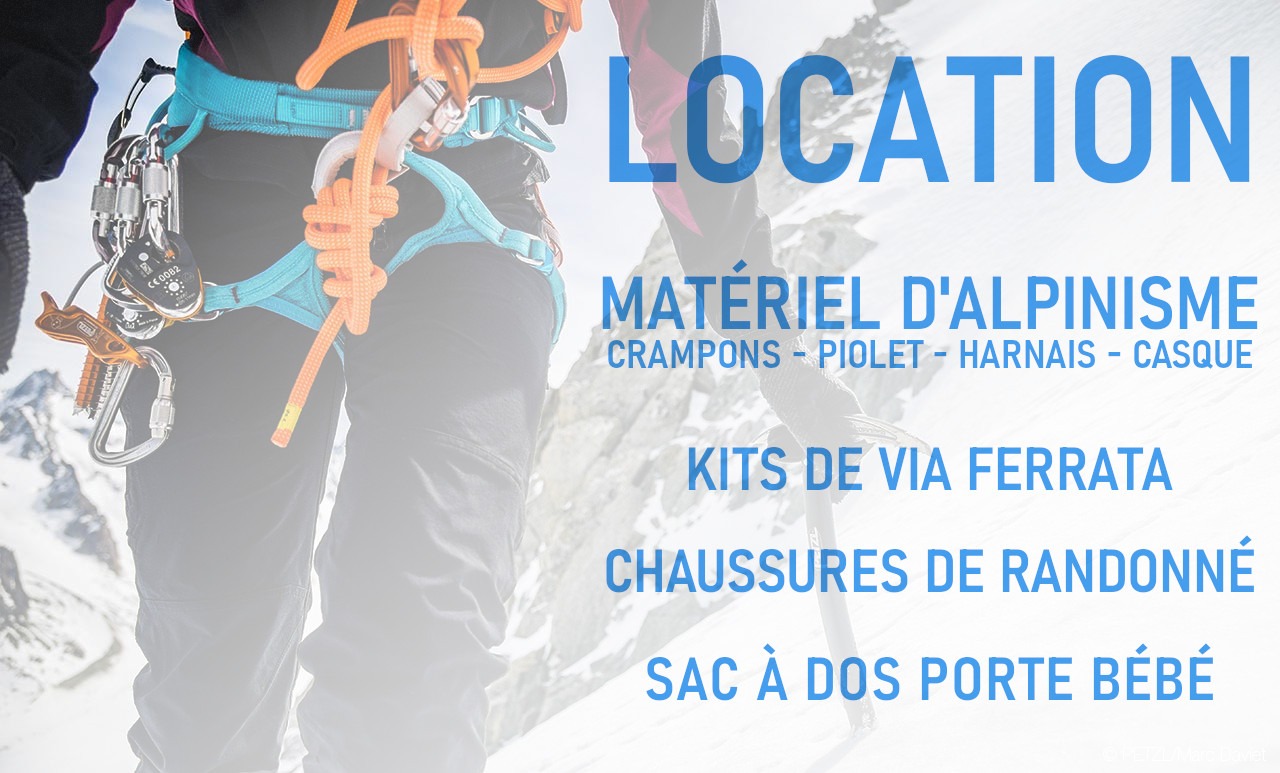 location velo electrique chamonix location materiel alpinsme crampons piolet harnais casque longe via ferrata